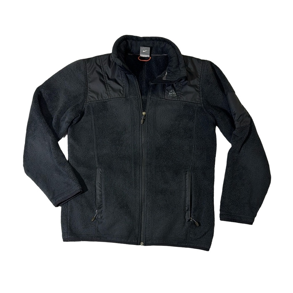 Nike ACG women’s M Medium black full zip fleece performance jacket EUC